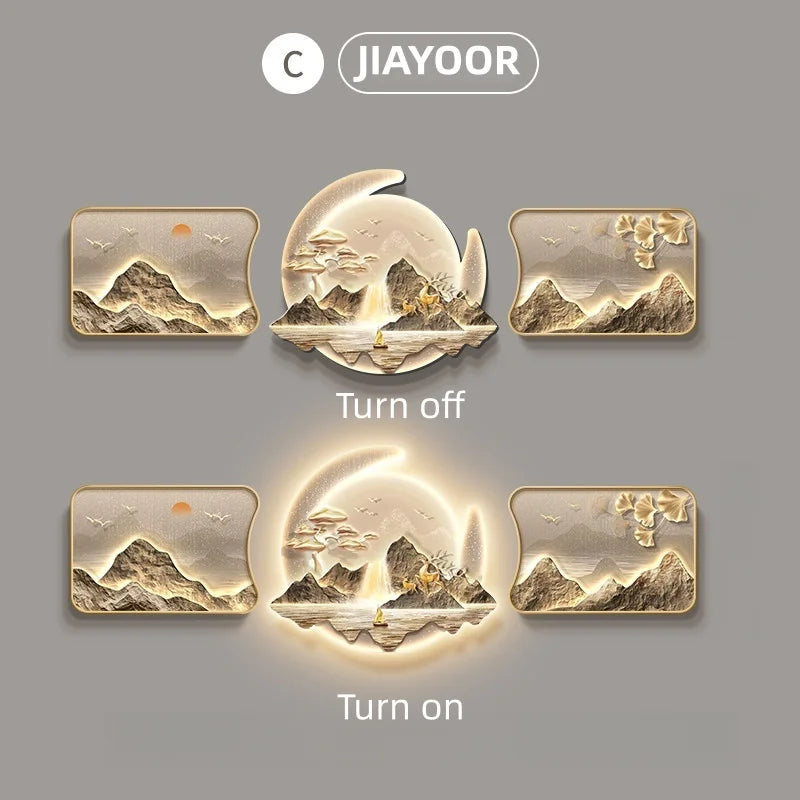 JIAYOOR Wood LED Wall Lamp Modern Luxury Wall Light For Home Living Room Office