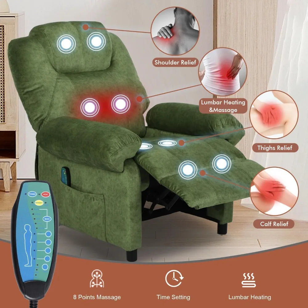XIAOLANG Modern Fabric Push Back Recliner Chair With Massage