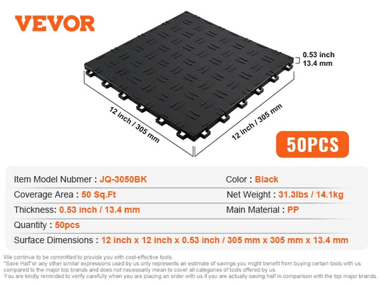 Interlocking Waterproof Garage Floor Tiles With Non Slip Texture