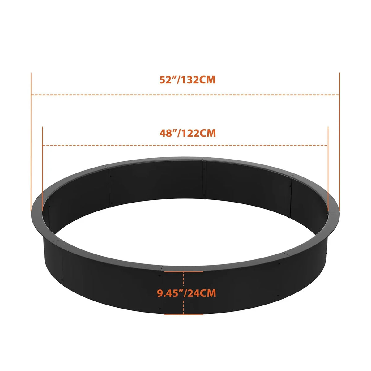 Heavy Duty Steel Fire Pit Ring Insert For Wood Burning
