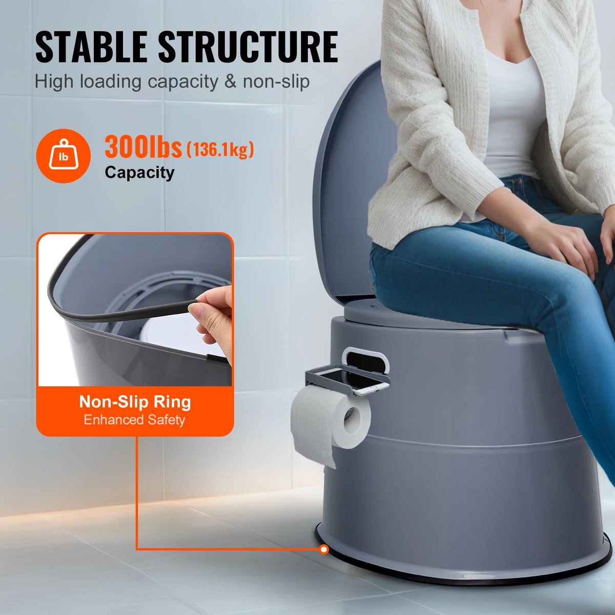 SucceBuy Portable Toilet With Detachable Bucket For Camping And Travel