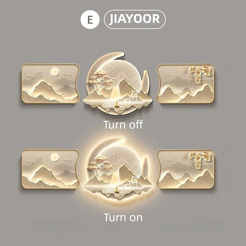 JIAYOOR Wood LED Wall Lamp Modern Luxury Wall Light For Home Living Room Office