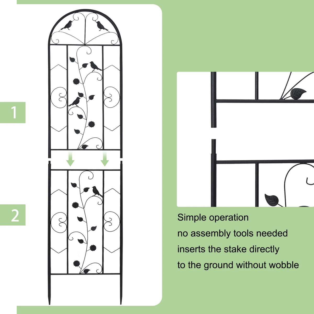Rust Resistant Metal Garden Trellis Fence For Climbing Plants