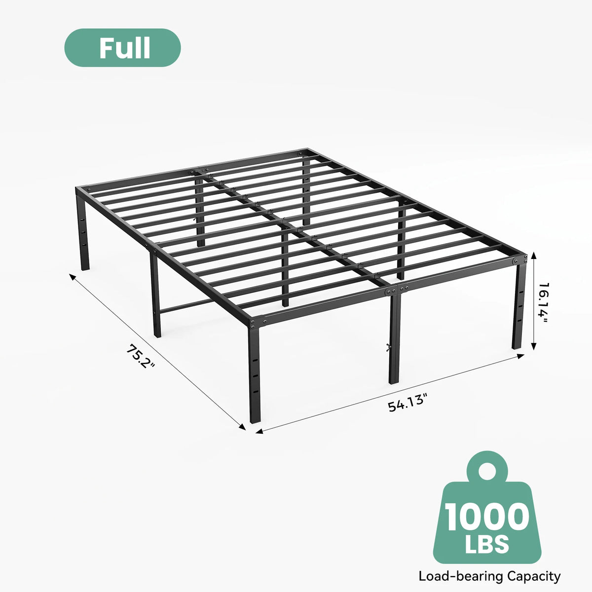JHK Heavy Duty Steel Platform Bed Frame With Slat Support
