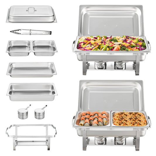 SucceBuy Chafing Dish Catering Warmer With Pan And Foldable Stand