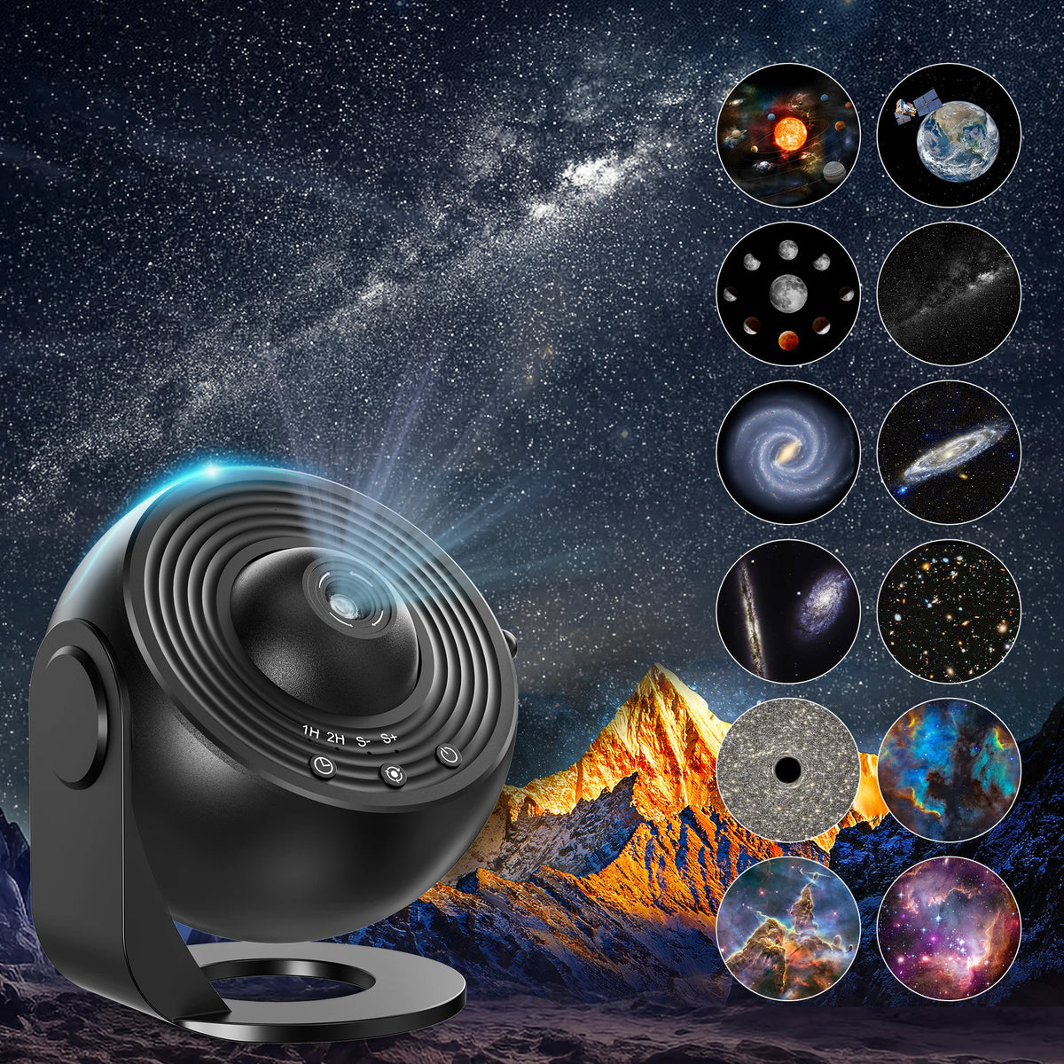 Aiopp Galaxy Projector Featuring Silent Operation And Led Night Light