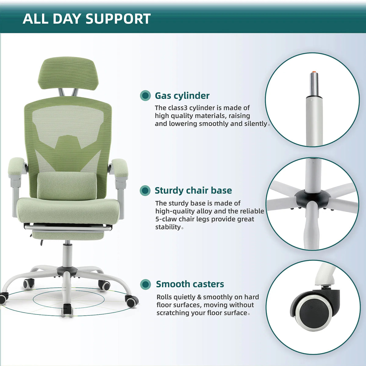 JHK Ergonomic Reclining High Back Mesh Rocking Swivel Gaming Chair
