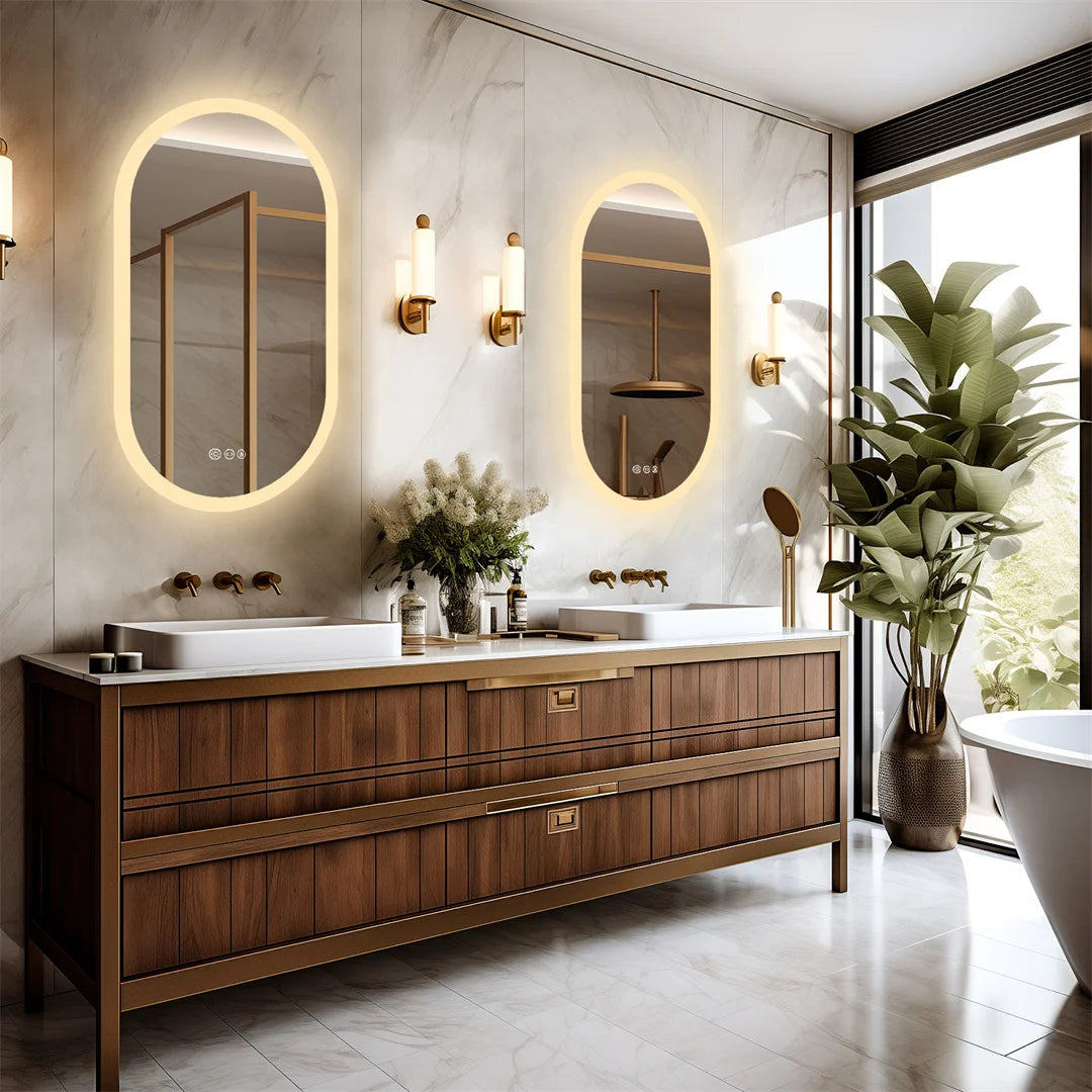 Luvodi Backlit LED Bathroom Mirror Touch Sensor Dimmable Defog