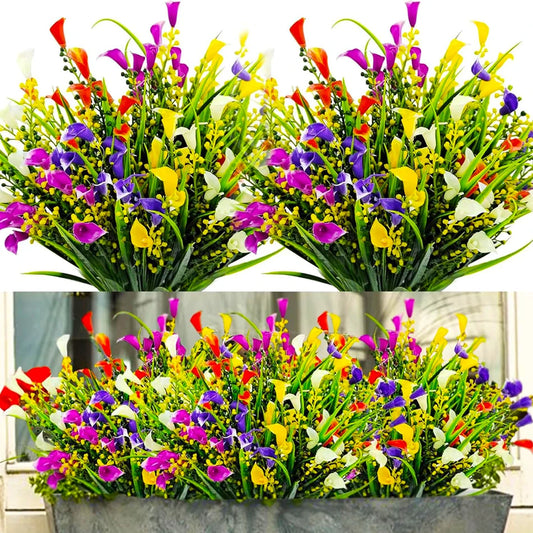 Artificial Calla Lily Flowers Indoor Outdoor UV Resistant Decor